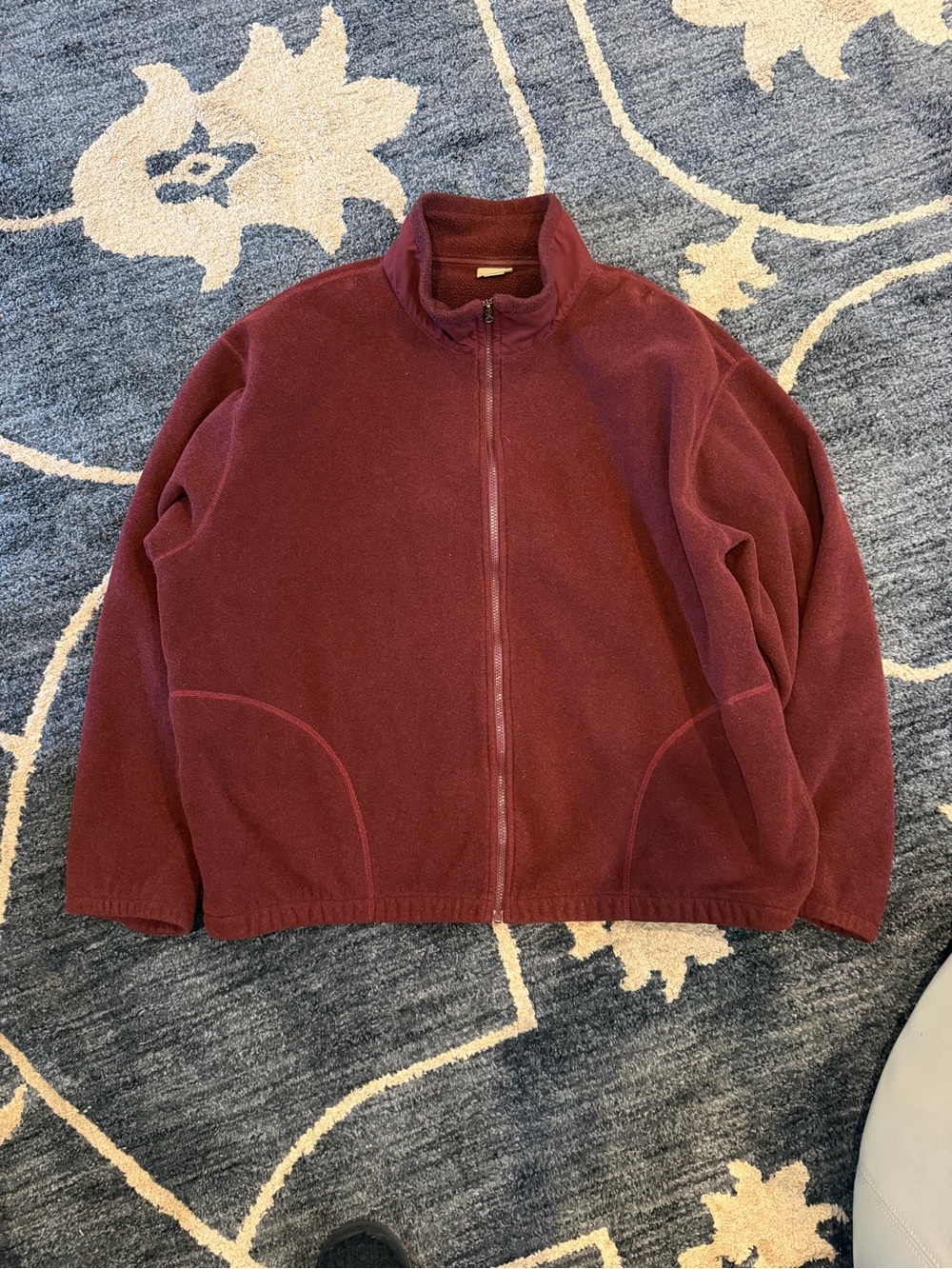 L.L. Bean Men's Full-Zip Fleece Jacket - Burgundy